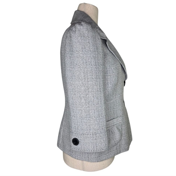 Nine West Gray Blazer Women’s Size 8 Textured Suit Jacket Career Office Wear - Picture 3 of 9